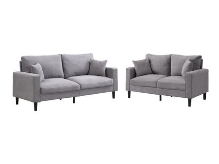 Modern Upholstered 2 Piece Sofa Set With 3 Seater And 2 Seater