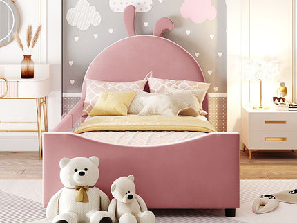 Upholstered Daybed With Rabbit Ear Shaped Headboard