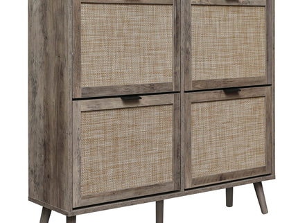 4 Door Shoe Rack, Freestanding Modern Shoe Storage Cabinet