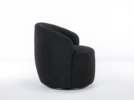 Teddy Fabric Swivel Accent Armchair Barrel Chair With Powder Coating Metal Ring