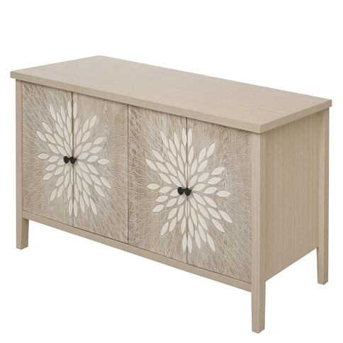 Modern Storage Cabinet With 4 Doors & Adjustable Shelves