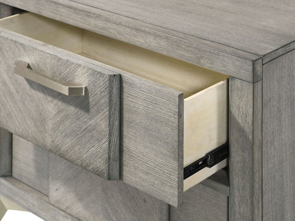 2 Drawer Night Bookmatched Veneers - Gray