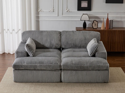 Double Chaise Lounge Chair, Oversized Upholstered Sleeper Cloud Couch