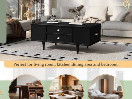 Modern Rectangle Coffee Table With Four Drawers