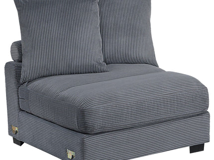 5 Piece Modular Sectional Set Couch With LAF & RAF Chairs, Living Room Furniture - Dark Gray