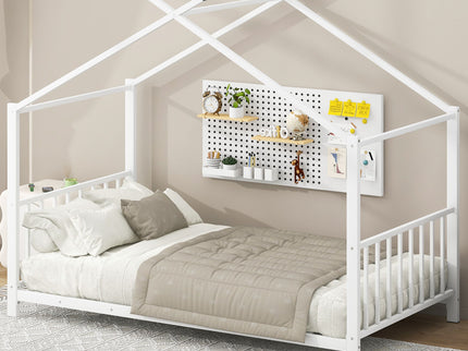 Metal House Platform Bed With Modern Design And Durable Frame