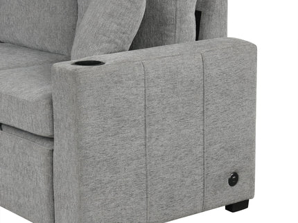 Single Pull Out Sofa Bed With USB Ports And Cup Holders
