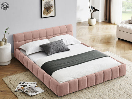 Modern Platform Bed Frame With Thick Fabric