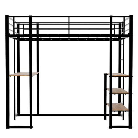 Bunk Bed With L-Shaped Desk And Dual Side Stairs