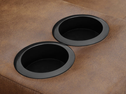Tufted Convertible Sofa With Cup Holders - Brown