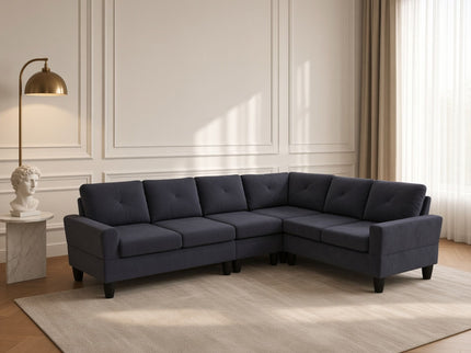 Modular L - Shaped Sectional Sofa 6 Seater 4 Piece Couch With Chaise