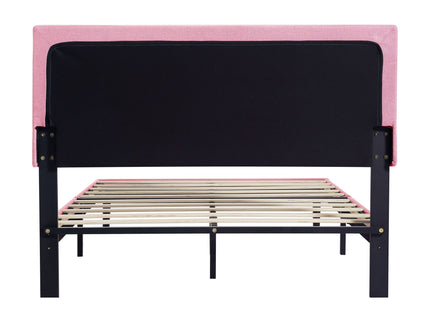 Modern Upholstered Platform Bed Frame With Button Tufted Fabric Headboard