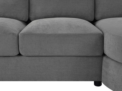 Modern L-Shaped Sectional Sofa With Curved Chaise, USB Ports, And Side Storage Pockets