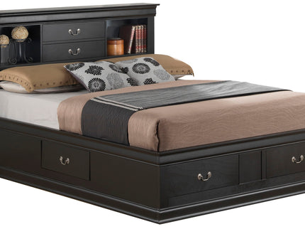 Traditional Style Bookcase Storage Bed