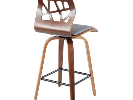 Folia - Mid Century Modern Fixed Height Counter Stool With Swivel (Set of 2)
