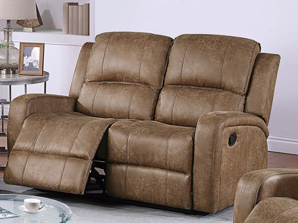 Manual Reclining Loveseat With Horizontal And Vertical Tufting