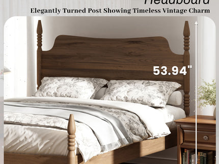 Retro 4 Poster Platform Bed Frame With Curved Tall Headboard