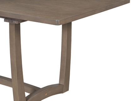 Rectangular Extendable Dining Table Set With 6 Upholstered Chairs