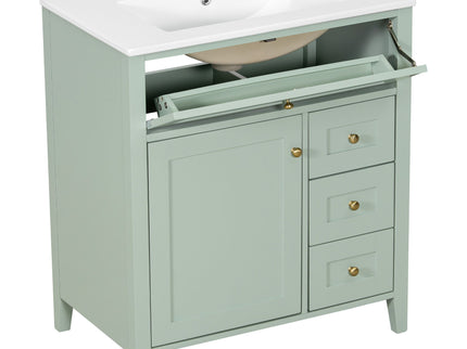 Bathroom Vanity With Sink, 3 Drawers And Adjustable Shelf