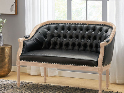 French Country Chesterfield Style Tufted Loveseat