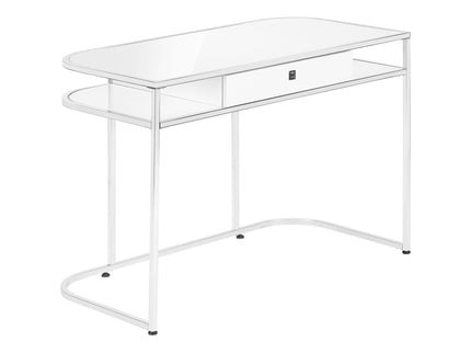 Computer Desk For Home Office, Laptop, Storage Drawers, Contemporary And Modern - White