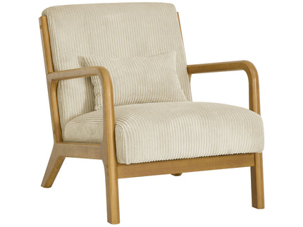 Upholstered Armchair With Back Support Pillow