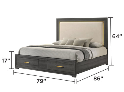 Colorado - Bed With Upholstered LED Headboard
