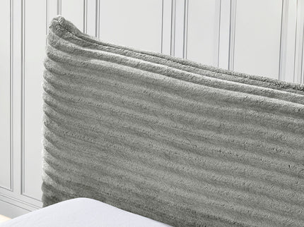 Modern Upholstered Bed Frame With Curved Headboard