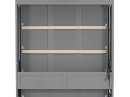Murphy Bed With Desk, LED Lights And USB Charging Station