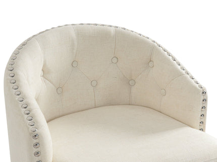 360 Degree Swivel Bar Stool & Stunning Nailhead Trim (Set of 2) - Beige