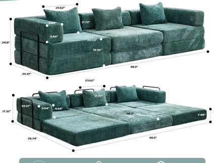 Convertible Floor Sofa Bed, Boneless Modular Sectional Sofa For Living Room