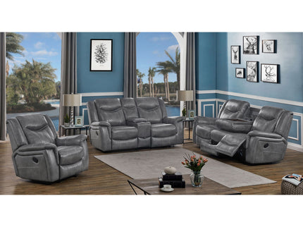 Encino - Upholstered Padded Arm Glider Recliner - Gray