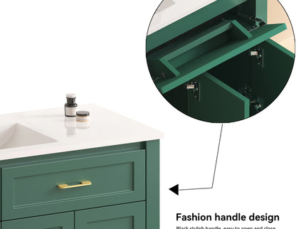 Bathroom Vanity With Sink Combo, 4 Soft Close Doors And 4 Drawers