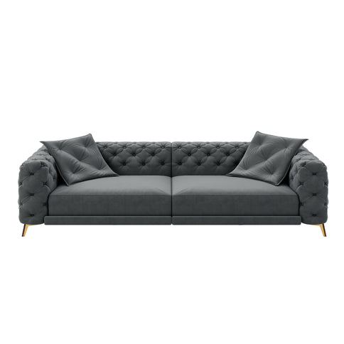 3 In 1 Convertible Sleeper, Deep Seat Pull Out Sofa Bed, Button Tufted