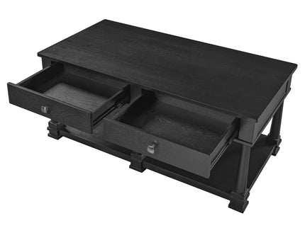 Coffee Table With 2 Storage Drawers & Lower Open Shelf