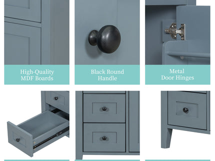 Modern Bathroom Vanity With Sink, 3 Drawers And Adjustable Shelf