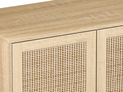 Elegant And Functional Rattan Decorative Storage Cabinet With 4 Doors