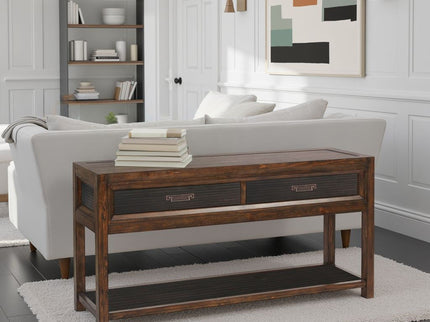 2 Drawer Sofa Table, 2 Tone - Brown