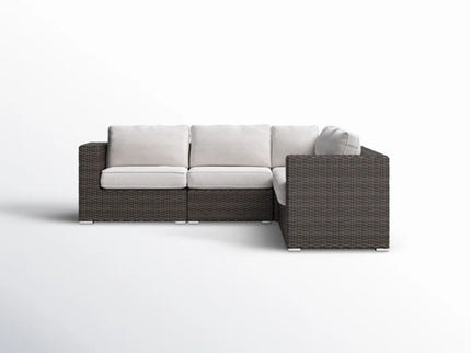 Luxurious Wicker Patio Sectional With Weather Resistant Sunbrella Cushions