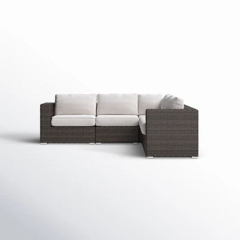 Luxurious Wicker Patio Sectional With Weather Resistant Sunbrella Cushions