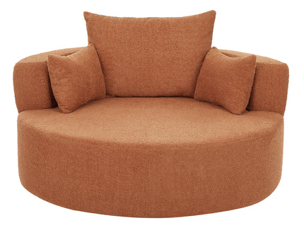 360° Swivel Accent Barrel Chair With 3 Removable Pillows For Living Room