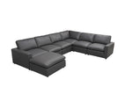 Dark Gray / 2 Pc. L-Shape Sectional Sofa, Ottoman