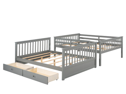 Bunk Bed With Ladders And 2 Storage Drawers