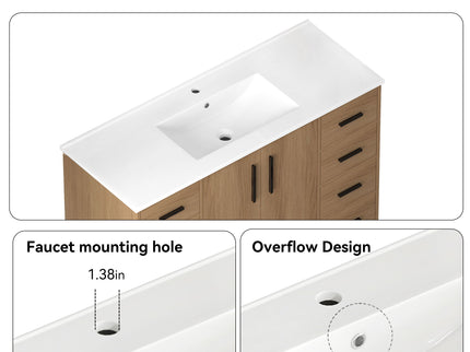 Bathroom Vanity With Abundant Storage 2 Soft Close Doors And 9 Drawers
