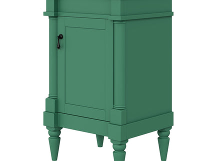 Bathroom Vanity With Sink, Compact Storage Cabinet With Door, Adjustable Shelf, Rectangular Style - Green