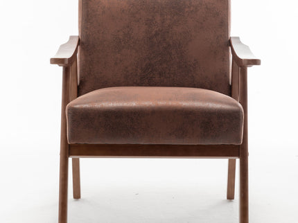 Mid Century Modern Accent Chair With Solid Wood Frame And Extra Thick Backrest