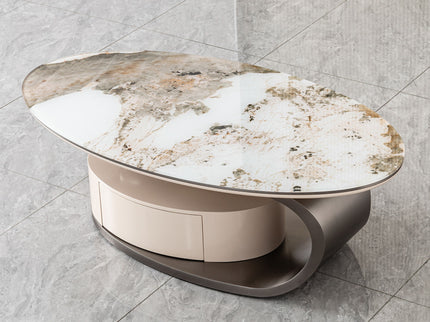 Oval Coffee Table With Drawer