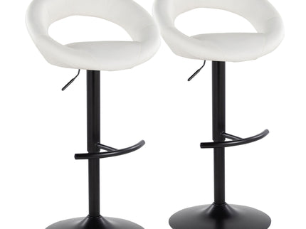 Posh - Contemporary Adjustable Barstool With Swivel & Rounded T Footrest (Set of 2)