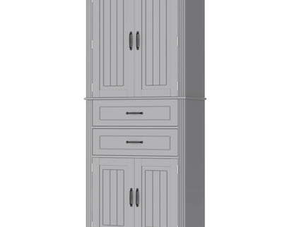 Multi Functional Storage Cabinet With Adjustable Shelves, 2 Drawers, Door Shelves