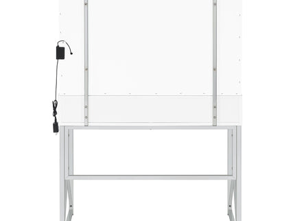 Hamlin - Makeup Vanity Table With Lighted Mirror And Padded Stool - White